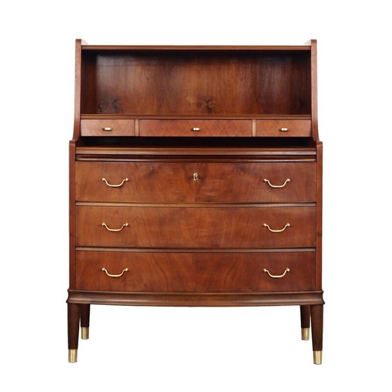 Image 1 of Vintage walnoten secretaire, jaren 1970