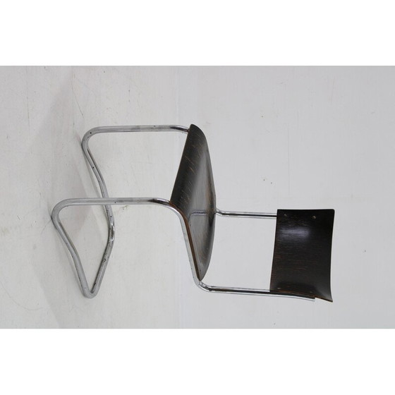 Image 1 of Vintage Bauhaus buisvormige fauteuil door Robert Slezak , Tsjecho-Slowakije 1930