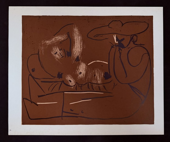 Image 1 of Pablo Picasso: "Liggende Vrouw En Picador Die Druiven Eten, 1959”.