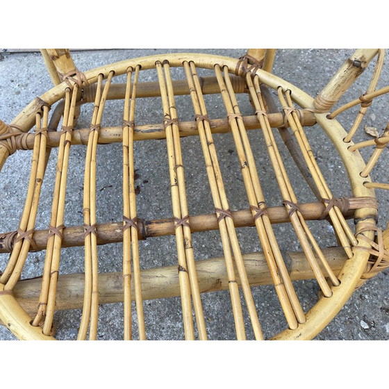 Image 1 of Vintage mandfauteuil van rotan en kussen, 1970