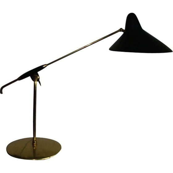 Image 1 of Vintage tafellamp in verguld messing en aluminium van Svend Holm Sorensen, 1960