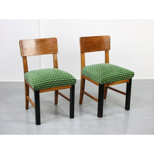 Paar vintage Art Deco eetkamerstoelen