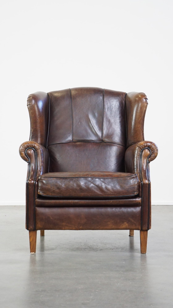 Image 1 of Oorfauteuil Gemaakt Van Schapenleer