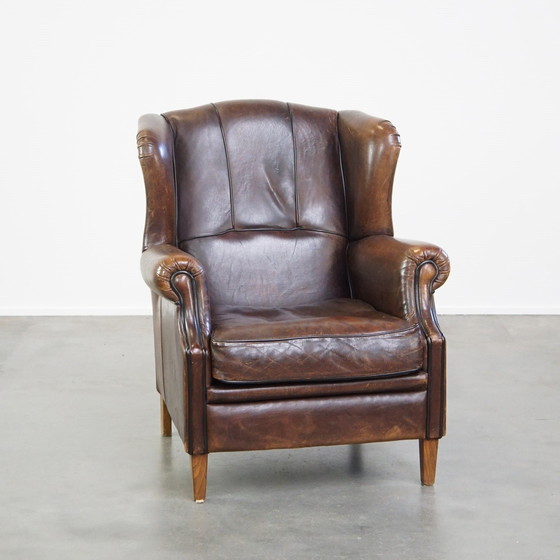 Image 1 of Oorfauteuil Gemaakt Van Schapenleer