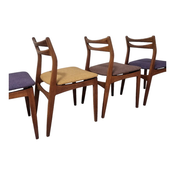 Image 1 of Set van zes teakhouten stoelen