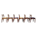 Set van zes teakhouten stoelen
