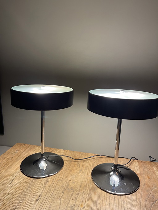 2x Aluminor Malibu Tafel Lampjes Retro