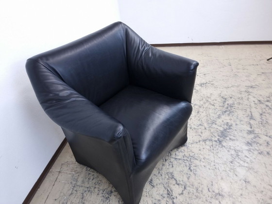 Image 1 of Cassina Tentazione fauteuil Design fauteuil echt leer fauteuil Mario Bellini zwart