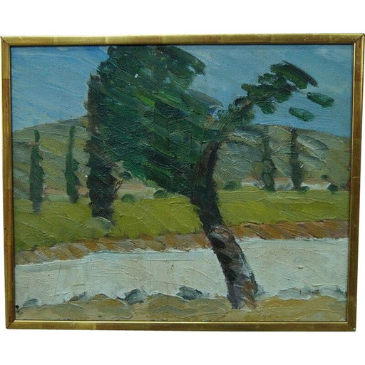 Vintage olieverfschilderij van Sven Erik, Zweden 1960