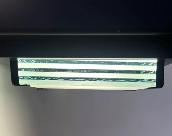 Image 1 of 2X Vintage Post Modernistische Wandlamp, Glas en Gezandstraald Glas, Frankrijk 1980