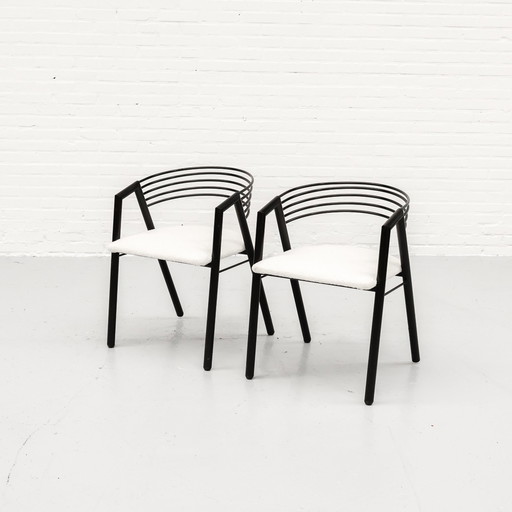 Postmodern 80S Eetkamerstoelen Set Van Twee 