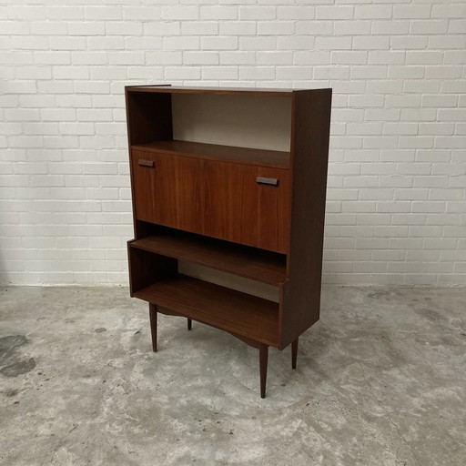 Vintage Boekenkast Secretaire Kast