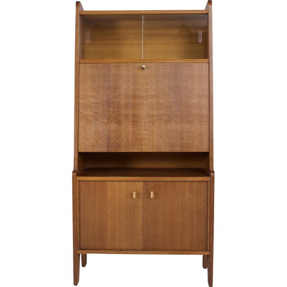 Image 1 of Vintage secretaire in blond eiken, Frankrijk 1950