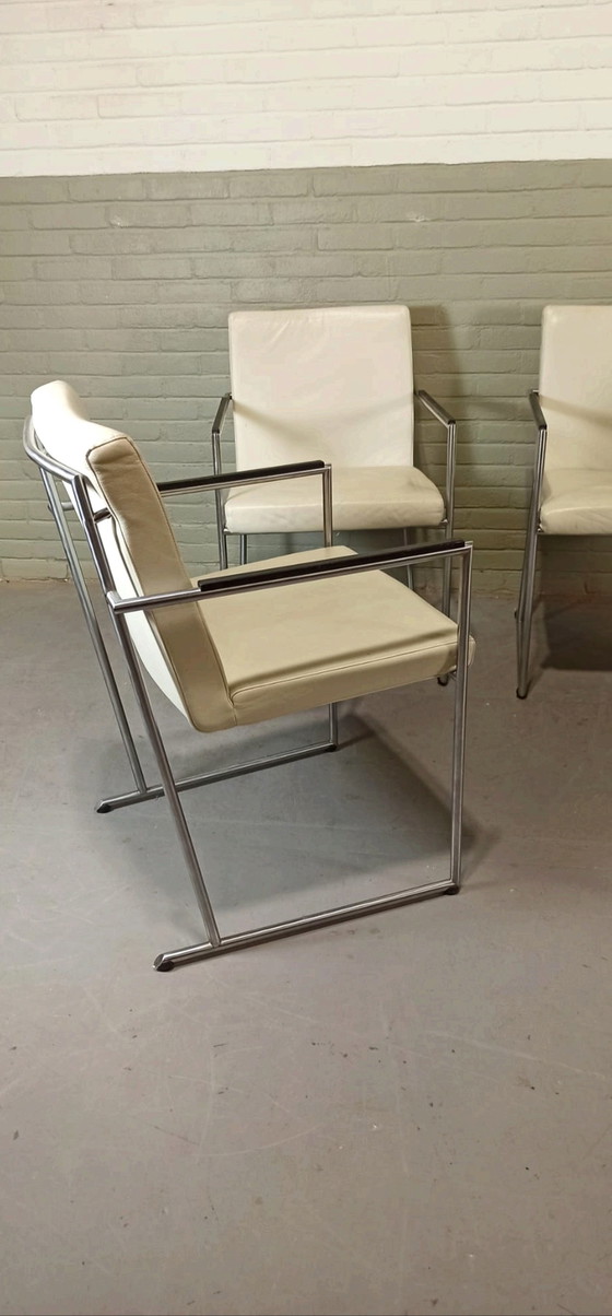 Image 1 of 4 x Harvink leren eetkamerstoelen