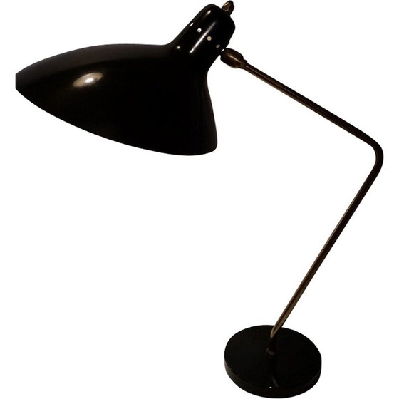 Image 1 of Vintage zwarte bureaulamp van Jean Boris Lacroix - 1965