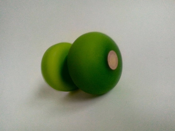 Image 1 of Carlo Moretti Space Age/Pop-Art groen satijnen vaas Murano 1970'S