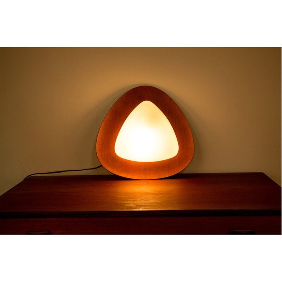 Image 1 of Vintage wandlamp in teakhout en opaline glas van Goggredo Regianni voor Regianni, Italië 1960