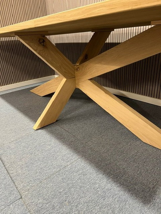 Image 1 of Eiken Eettafel Rechthoek Spinpoot