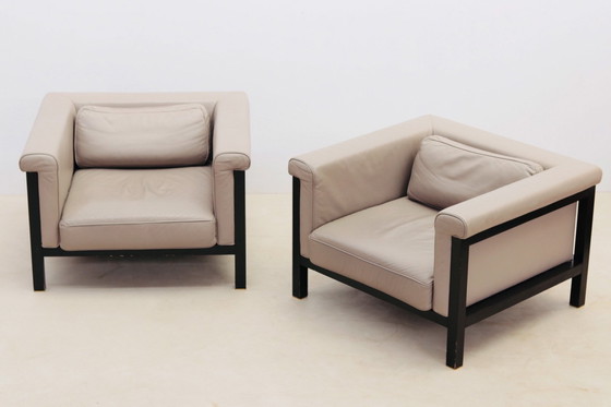 Image 1 of Paar fauteuils van Jules Wabbes, Livorno-Serie 800 Luxe Bewerkt door Bullo