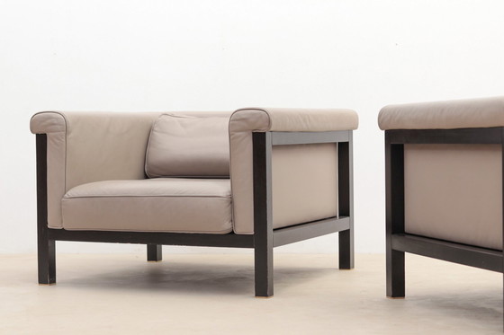 Image 1 of Paar fauteuils van Jules Wabbes, Livorno-Serie 800 Luxe Bewerkt door Bullo