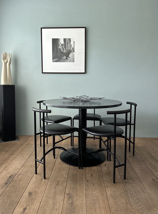 5x Bieffeplast Tokyo stoelen en Luigi Origlia eettafel