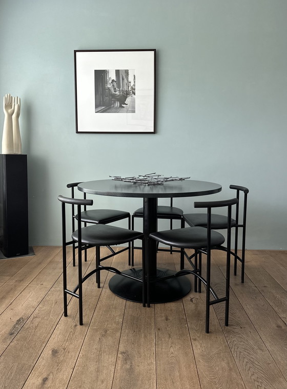 Image 1 of 5x Bieffeplast Tokyo stoelen en Luigi Origlia eettafel