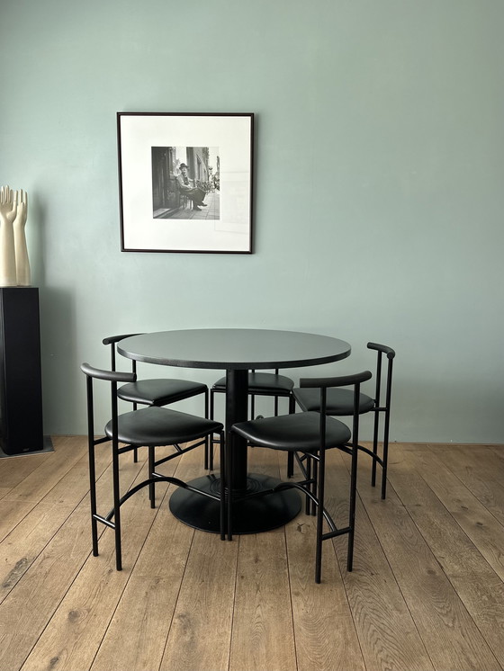 Image 1 of 5x Bieffeplast Tokyo stoelen en Luigi Origlia eettafel