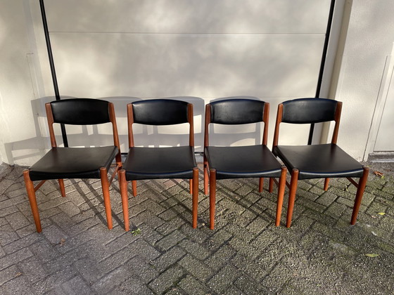 Image 1 of 4x Glostrup Teak Dining Chairs By Grete Jalk