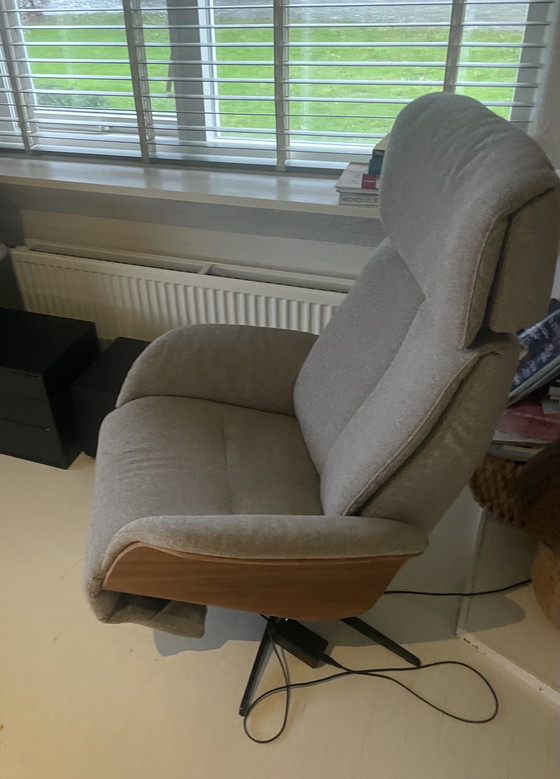 Image 1 of Inhouse elektrische relaxfauteuil Hintas m beige / hout