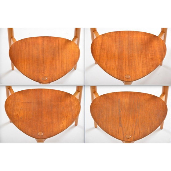 Image 1 of Vintage Fh4103 Heart eetkamerstoelen van Hans Wegner voor Fritz Hansen, Denemarken 1950