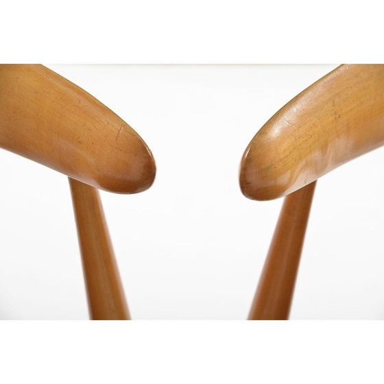 Image 1 of Vintage Fh4103 Heart eetkamerstoelen van Hans Wegner voor Fritz Hansen, Denemarken 1950