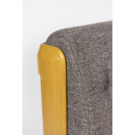 Image 1 of Paar vintage beukenhouten en stoffen fauteuils, 1960