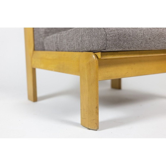 Image 1 of Paar vintage beukenhouten en stoffen fauteuils, 1960