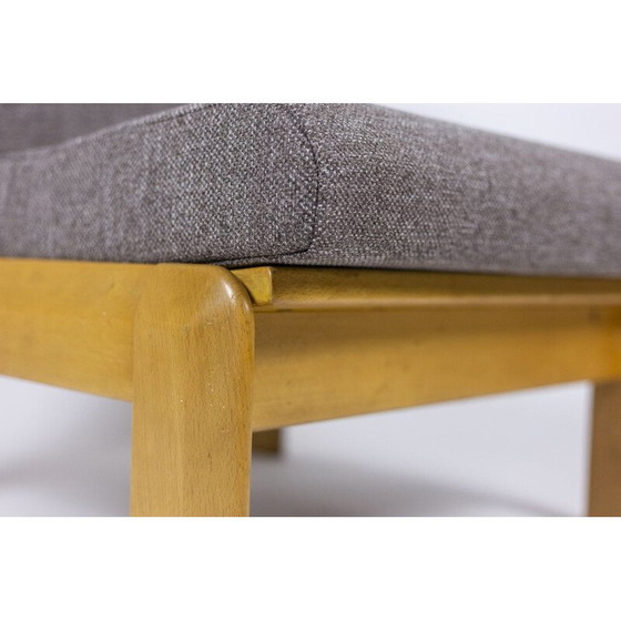 Image 1 of Paar vintage beukenhouten en stoffen fauteuils, 1960