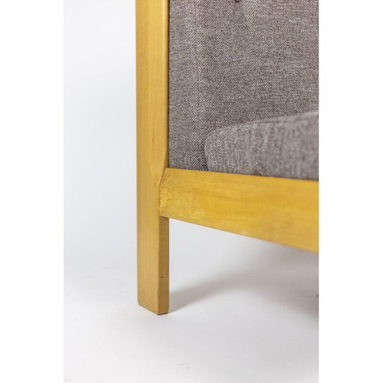 Image 1 of Paar vintage beukenhouten en stoffen fauteuils, 1960