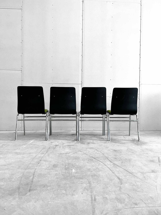 Image 1 of 6x Set Vintage Stoel Stapelstoel Eetkamerstoel Midcentury