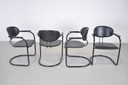 4x effezeta Italy design buisframe dinning chairs