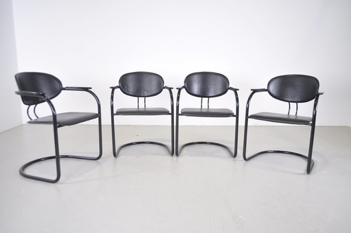 4x effezeta Italy design buisframe dinning chairs