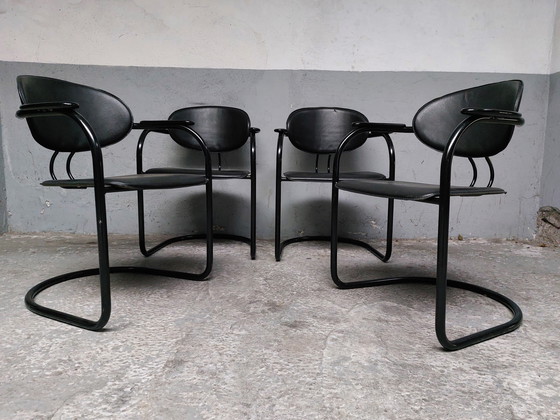 Image 1 of 4x effezeta Italy design buisframe dinning chairs