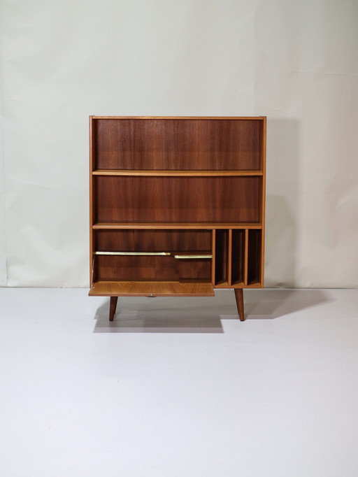 Boekenkast Met Lp Vakken Clausen & Søn Deens Vintage Teak