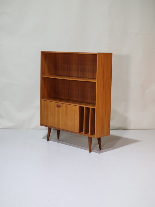 Boekenkast Met Lp Vakken Clausen & Søn Deens Vintage Teak