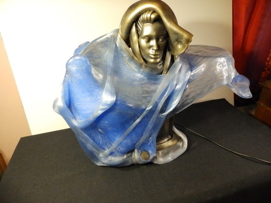 Image 1 of Remo Pintus - Lichtgevend Sculptuur Met Hars Steun - Vintage