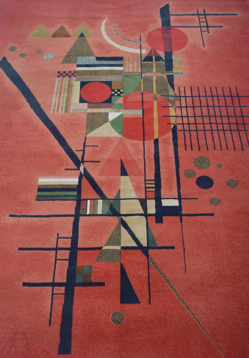 Vintage tapijt in de stijl van Wassily Kandinsky