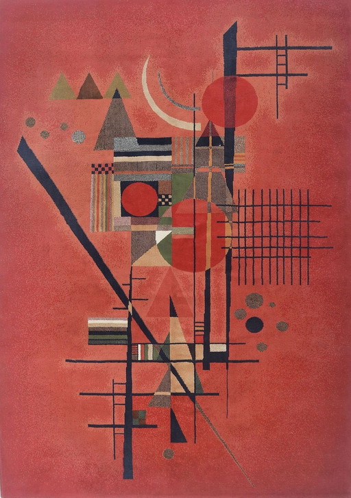 Vintage tapijt in de stijl van Wassily Kandinsky