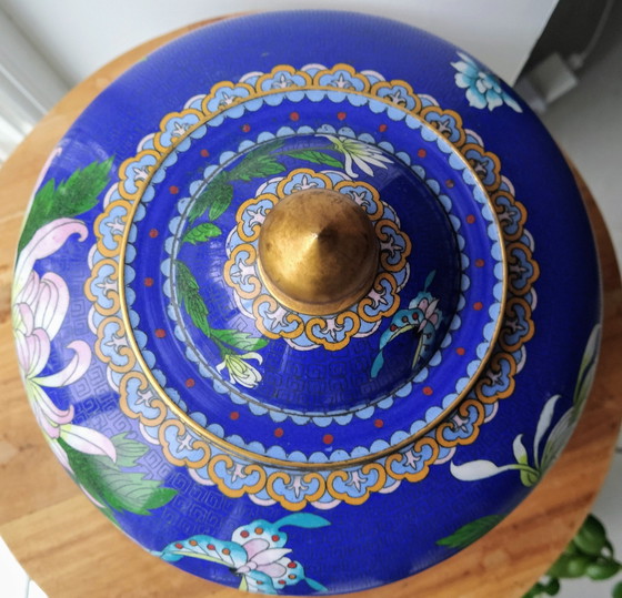 Image 1 of Cloisonné Geëmailleerde Vaas Kan Pot Gedekt China