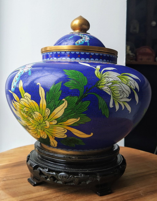 Cloisonné Geëmailleerde Vaas Kan Pot Gedekt China