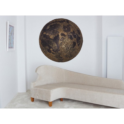 Vintage wandsculptuur "Full Moon" van Michel Pichard in brons en hars, 2017