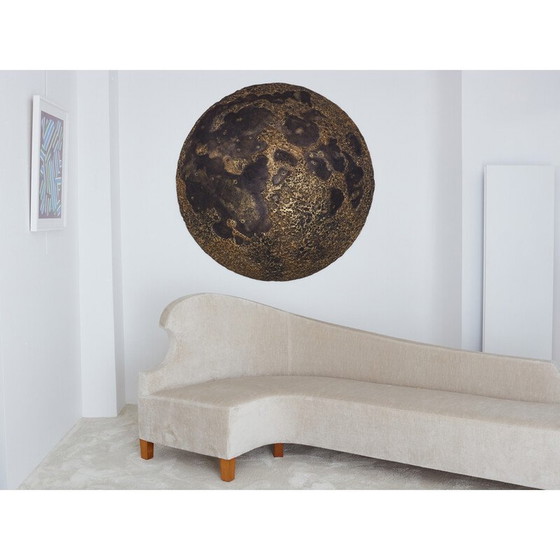 Image 1 of Vintage wandsculptuur "Full Moon" van Michel Pichard in brons en hars, 2017