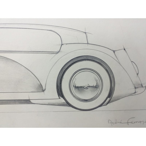 Image 1 of Vintage tekening "Grand coupé 3" van André Ferrand, 1998