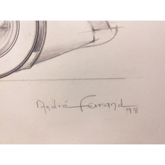 Image 1 of Vintage tekening "Grand coupé 3" van André Ferrand, 1998